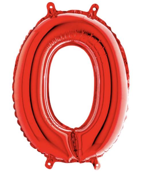 Folienballon - Zahl 0: Rot - ø 102cm